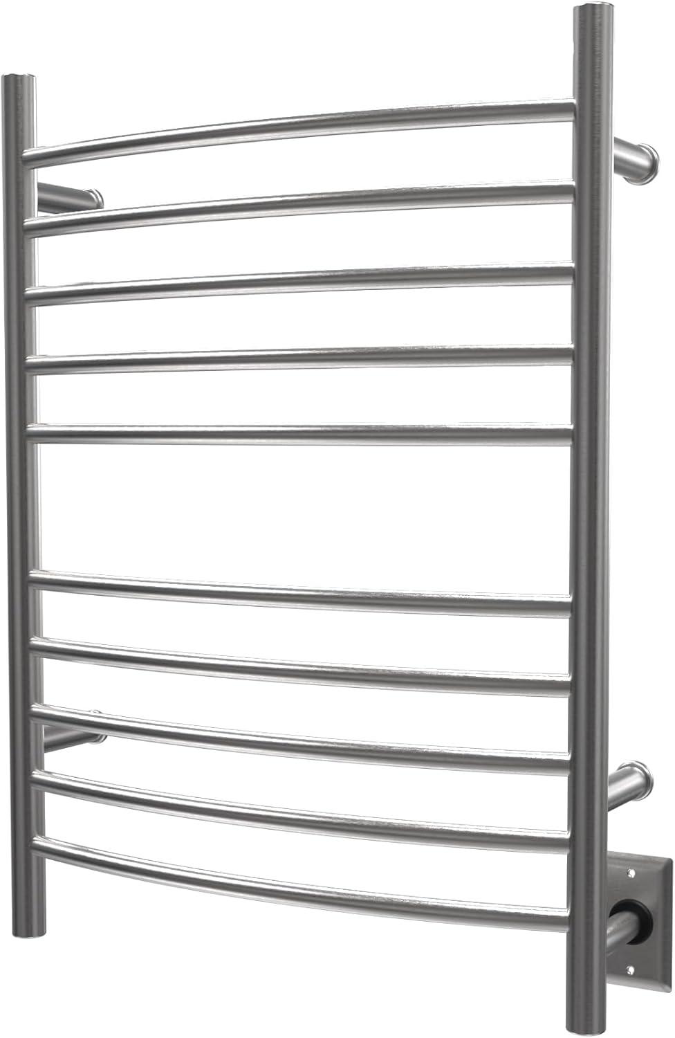 Wall Mount Radiant Curved Towel Warmer Hybrid Plug in/Hardwired