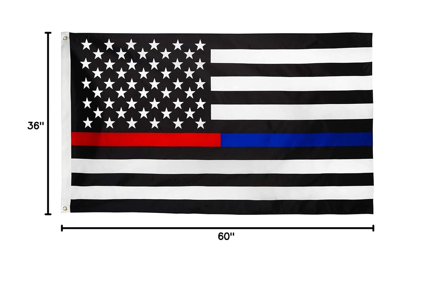 3' x 5' Thin Blue Line American Flag in Durable Nylon