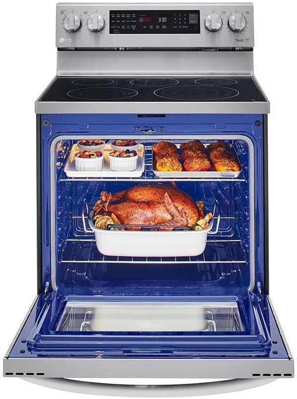 LG LG Smart Wi-Fi Enabled True Convection InstaView® Electric Range with Air Fry, 6.3 cu. ft. LREL6325F