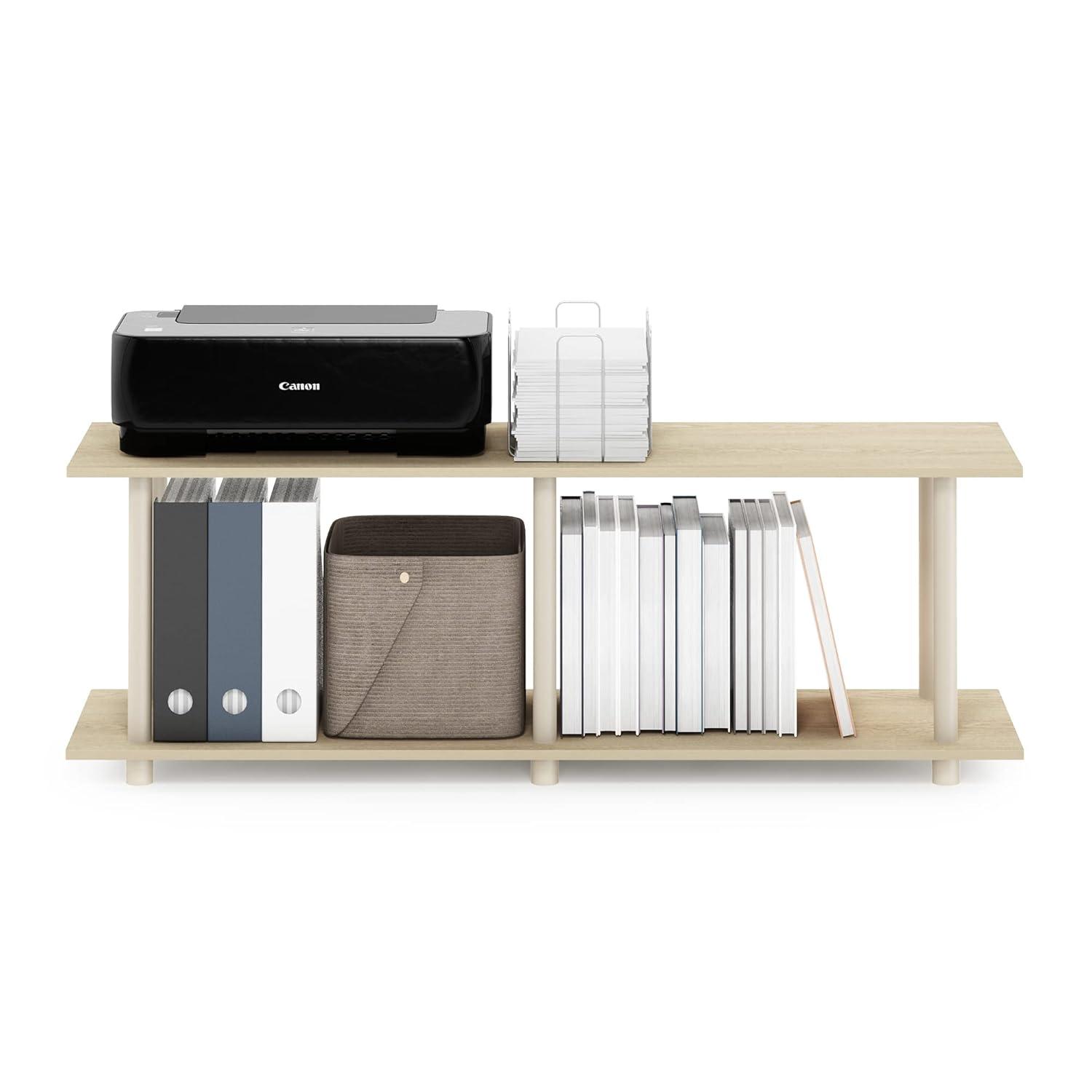 Furinno 22086BHOBE Turn-N-Tube No Tools Modern Rectangle Side Table, Bauhaus Oak & Beige