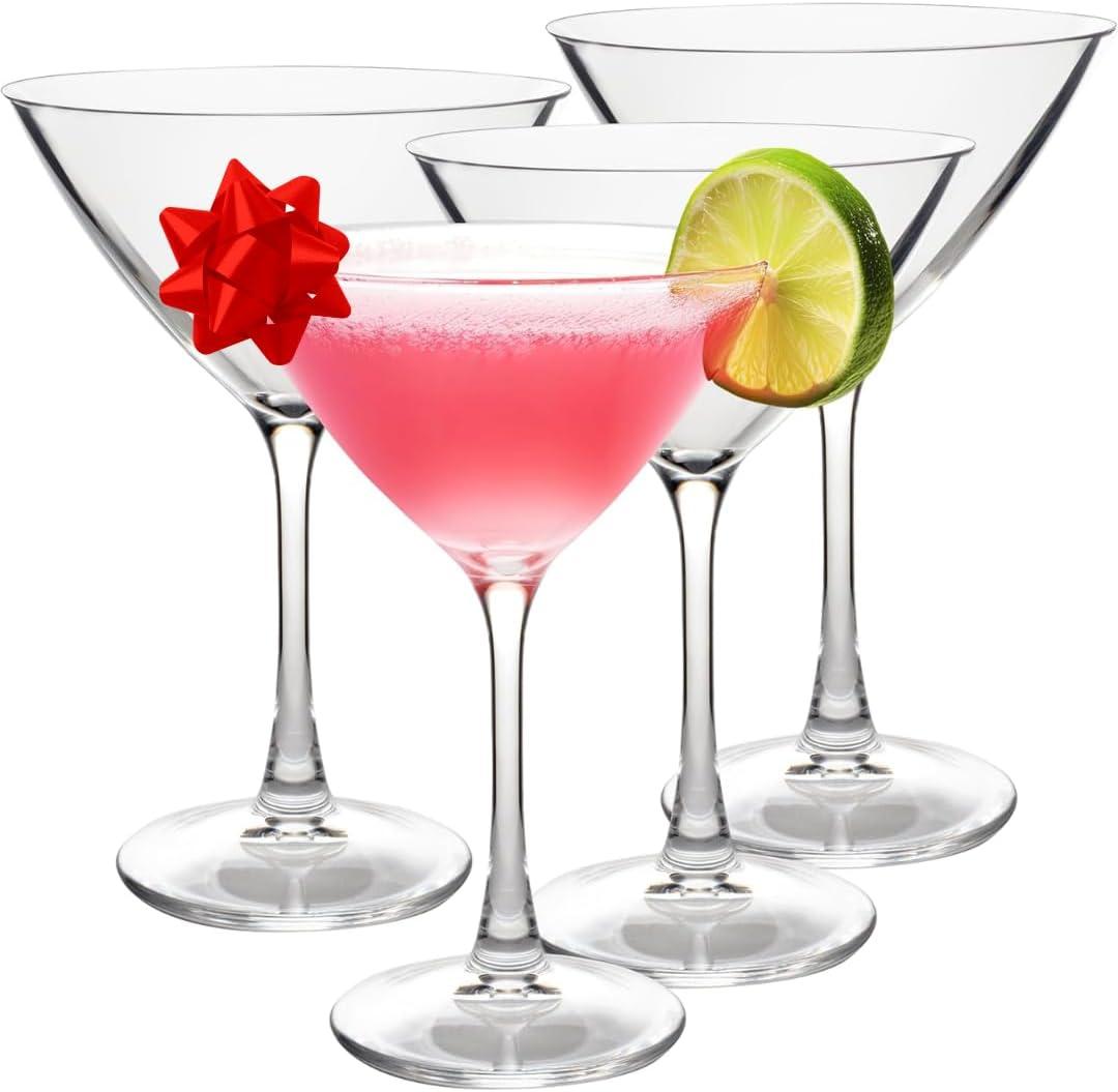 D'Eco Unbreakable Martini Glasses (4pk, 9 oz Tritan Glassware) Reusable Glasses- Great for Galentine's Day - Valentine's Day Gift Idea