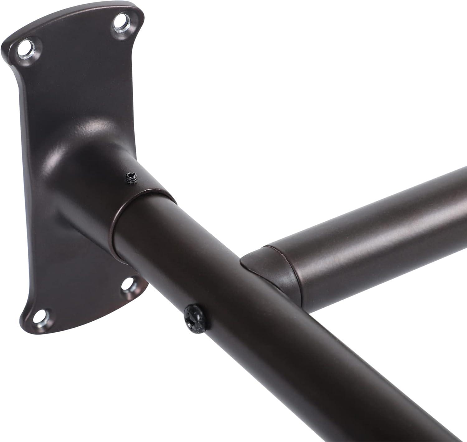 Rustproof 60 in. Large Size by 25 in. Aluminum D-Shape Shower Rod in Black