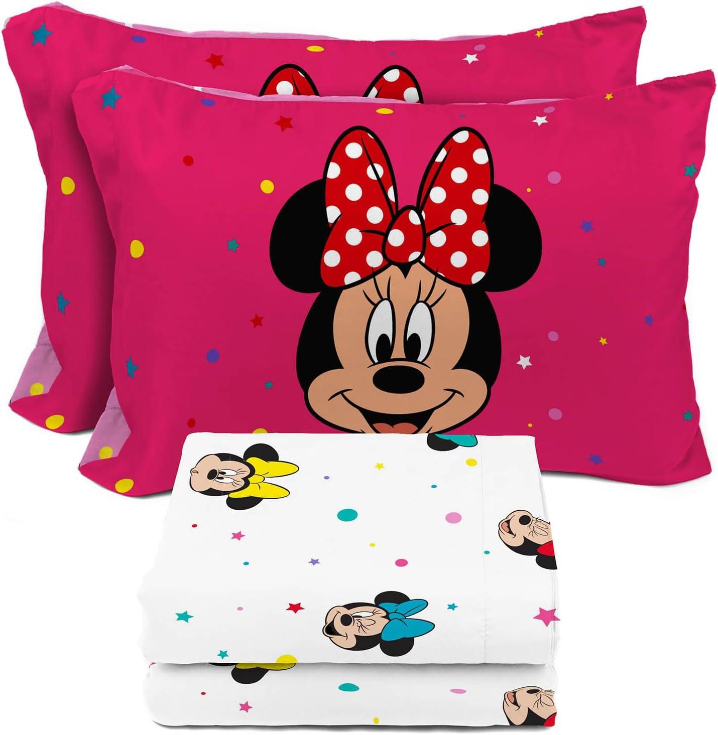 Minnie Mouse Rainbow Dots Full Microfiber Sheet Set