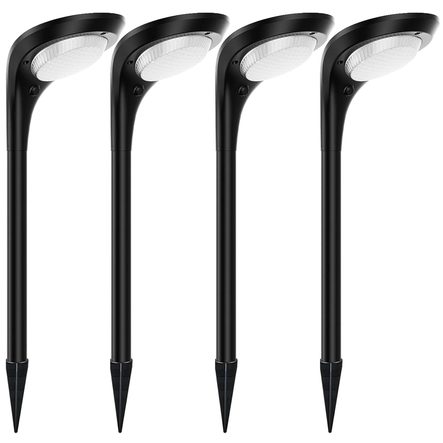 JSOT 4 Pack Solar Pathway Lights, Solar Garden Lights for Walkway, Driveway, Yard, White Light & Warm Light