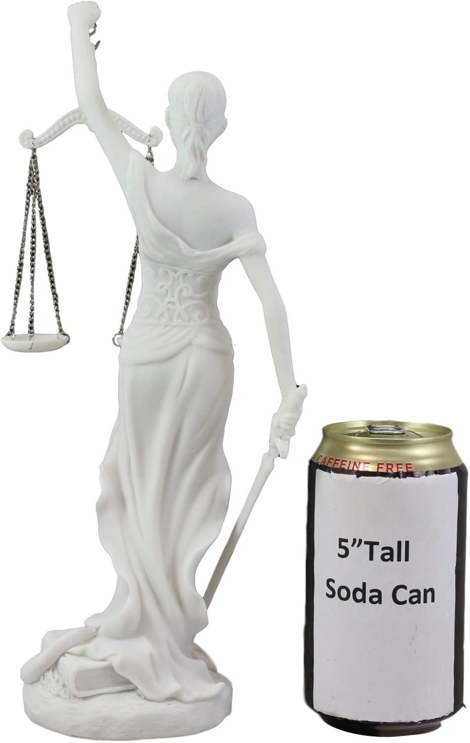 Hand Painted White Resin Lady Justice Statue for Home Office