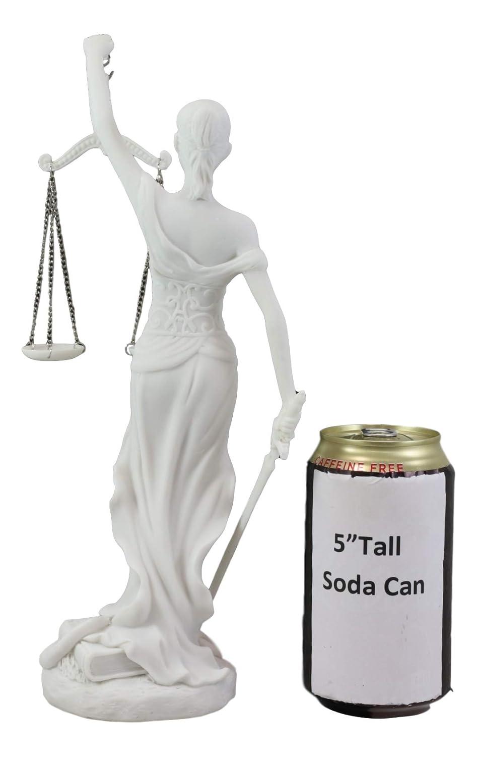 Hand Painted White Resin Lady Justice Statue for Home Office