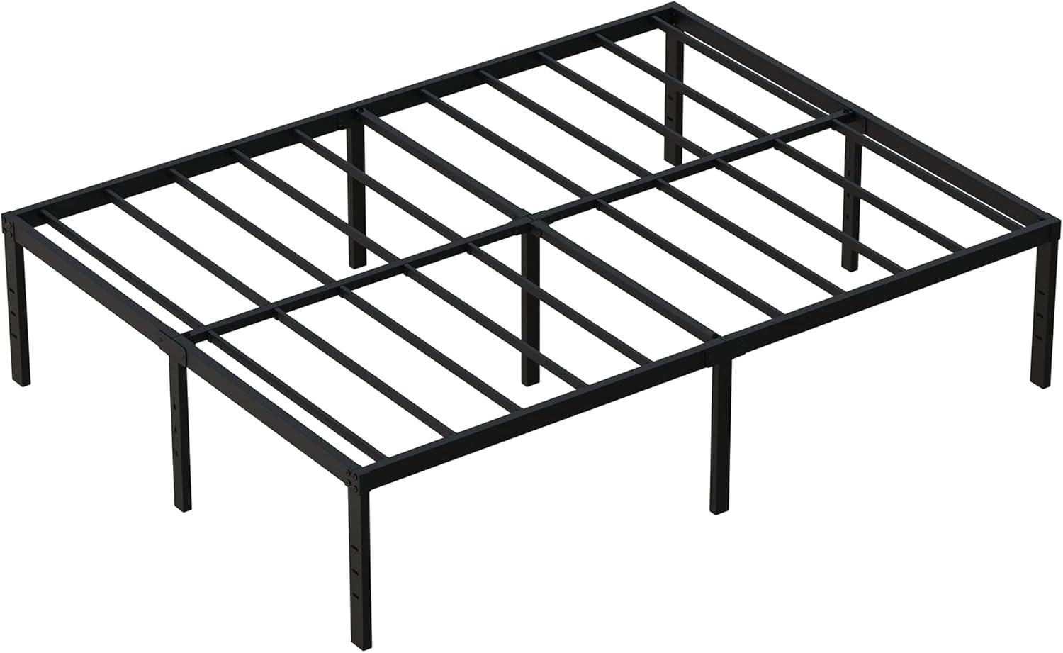 Roseann 18'' Heavy Duty Steel Platform Bed Frame with Round Corners, No Box Spring Needed, Noise Free