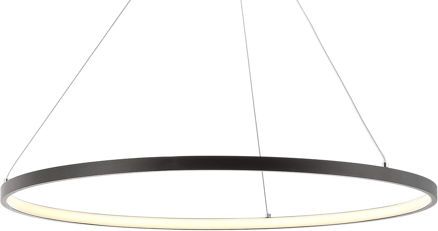 Brice 23.75″ Modern Contemporary Iron Integrated LED Pendant, Matt Black