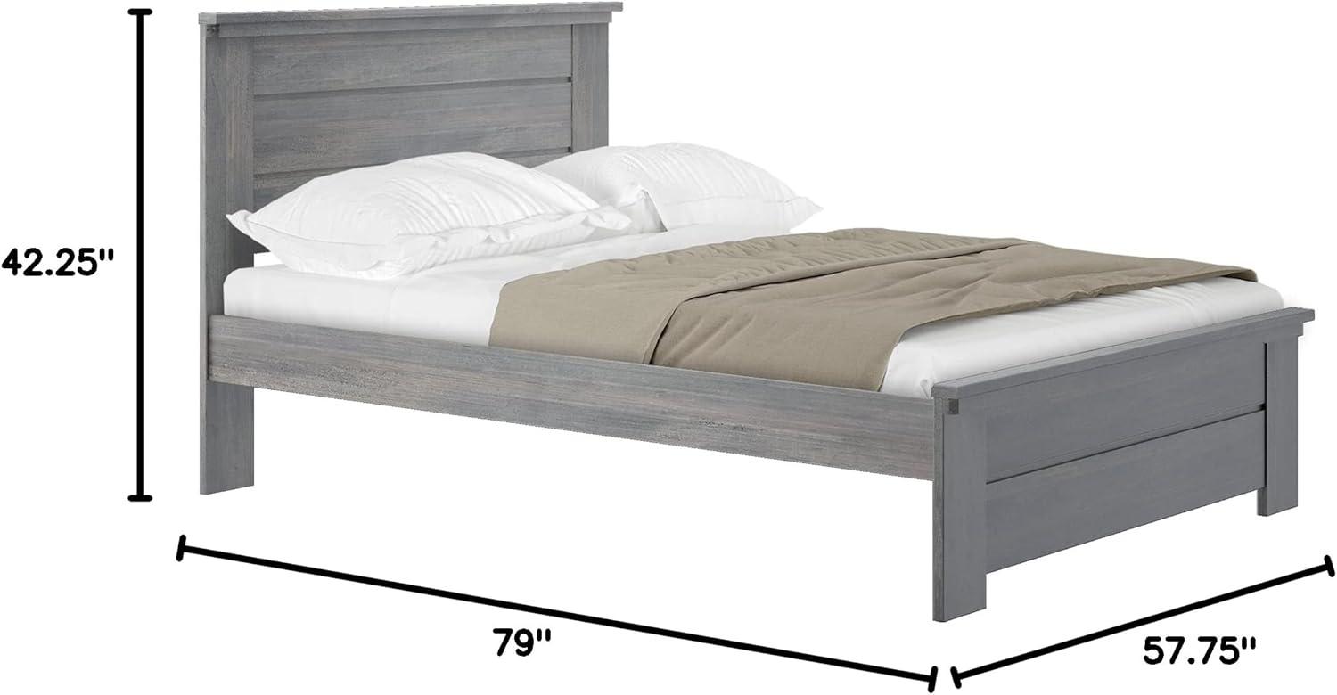 Plank+Beam Farmhouse Full Size Bed Frame with Headboard, Solid Wood Platform Bed