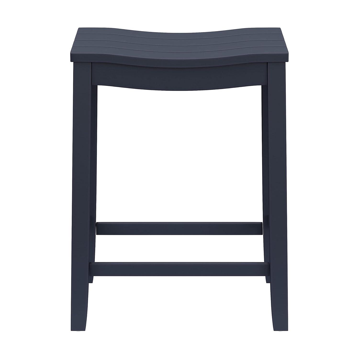 Hillsdale Furniture 24" Fiddler Backless Wood Counter Height Barstool Navy : Matte Finish, Fixed Height