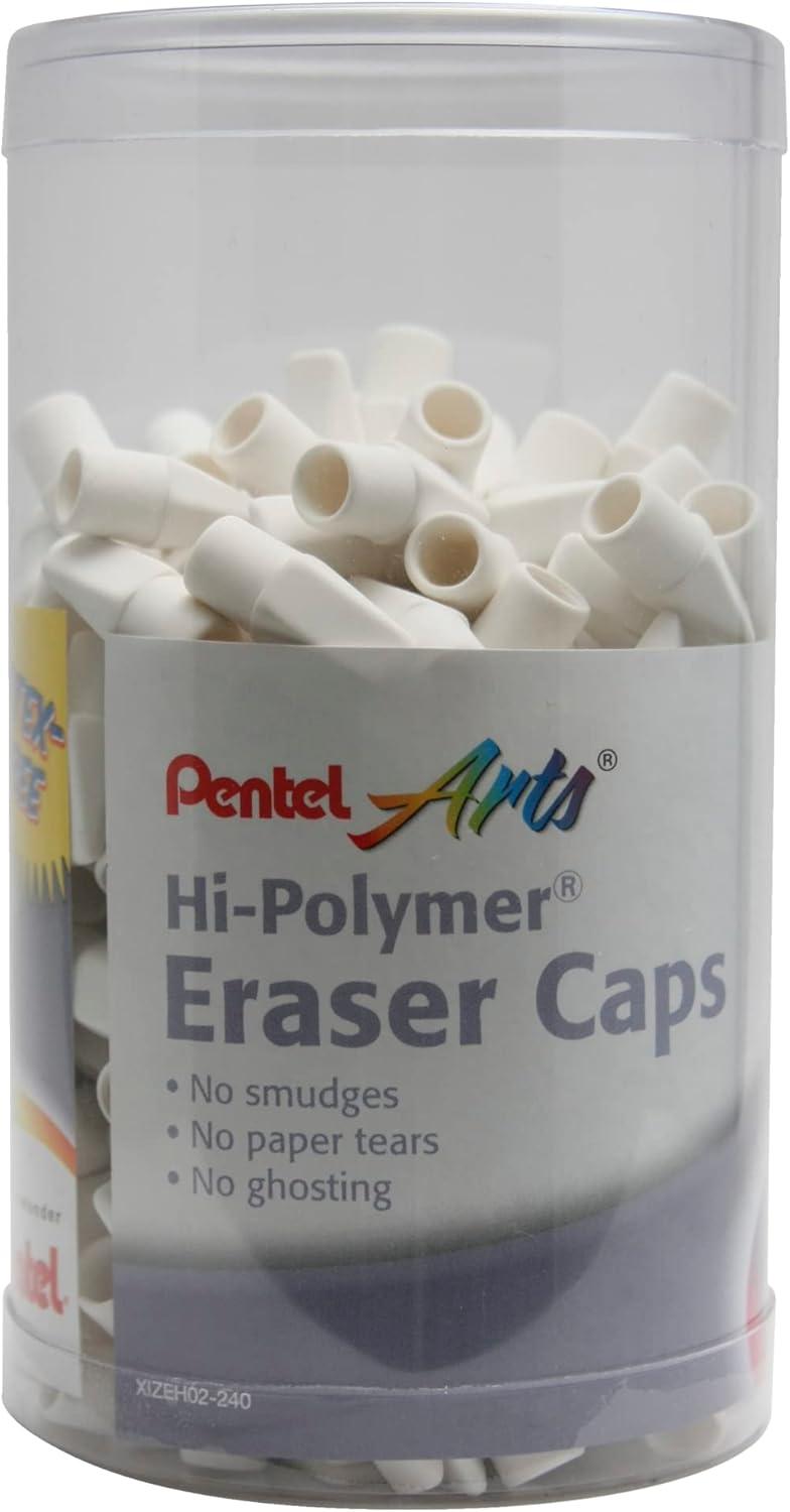 Pentel Arts Hi-Polymer Cap Eraser, Canister Display -240 Pieces