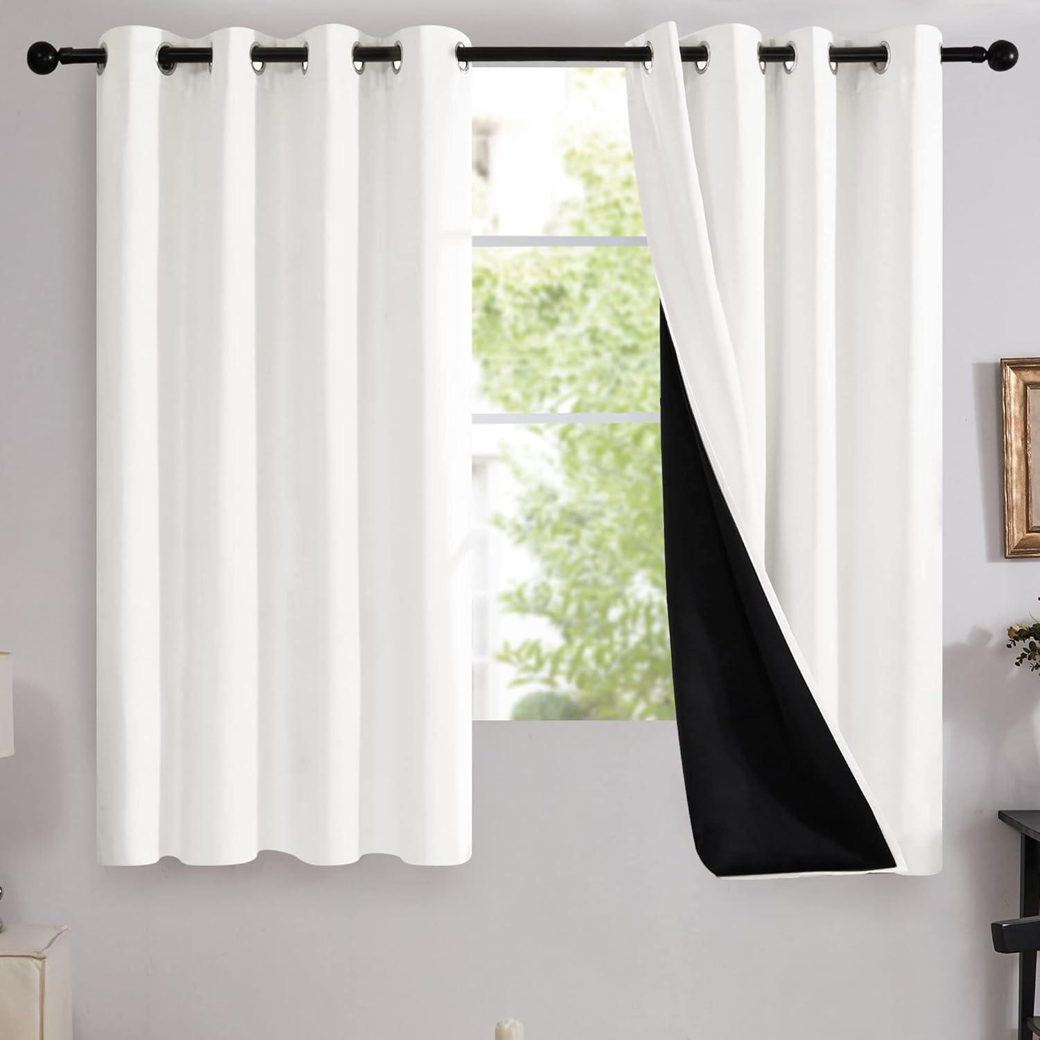 Deconovo Deconovo 100 Percent Blackout with Liner Grommet Curtain Panel Pair (Set of 2)