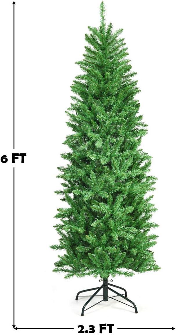 6' Green Pre-Lit Artificial Fir Christmas Tree with LED Lights