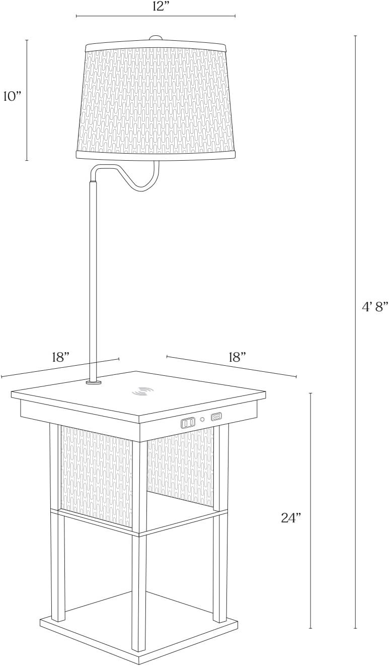 Black Adjustable LED Lamp with Wireless Charging Pad