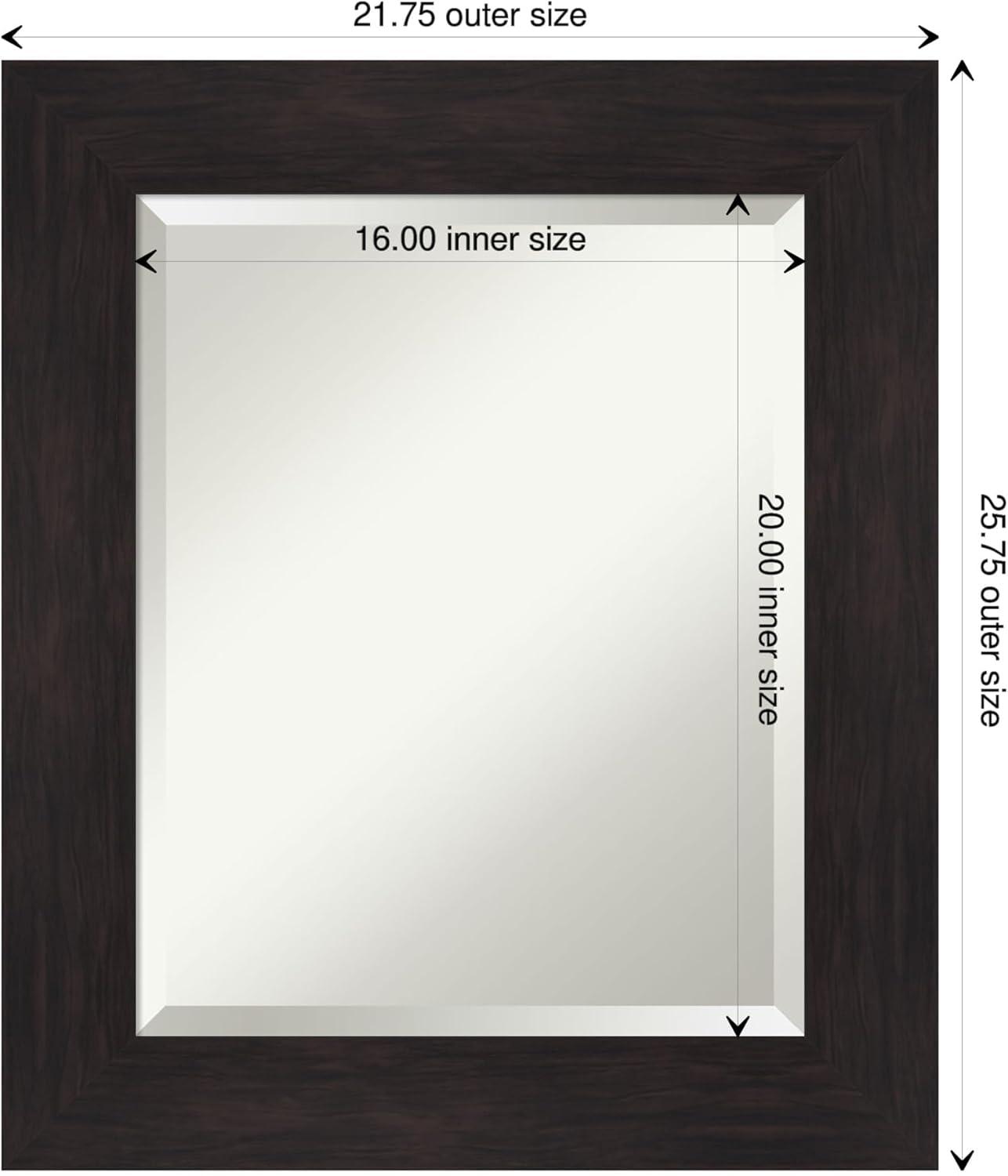 Amanti Art Furniture 21.38-Inches x 25.38-Inches Framed Rectangle Bathroom Vanity Mirror ( Espresso Brown )