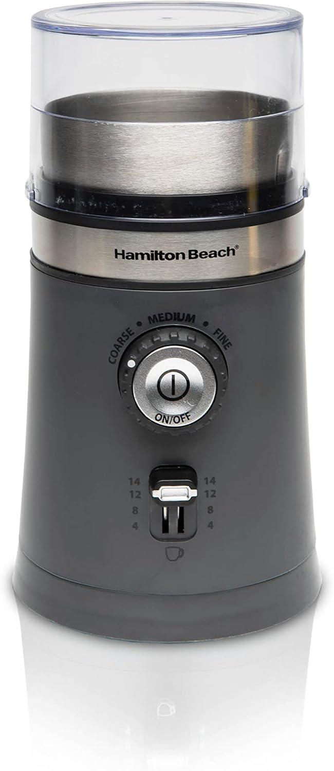 Hamilton Beach Gray Electric Coffee Grinder with Adjustable Grind