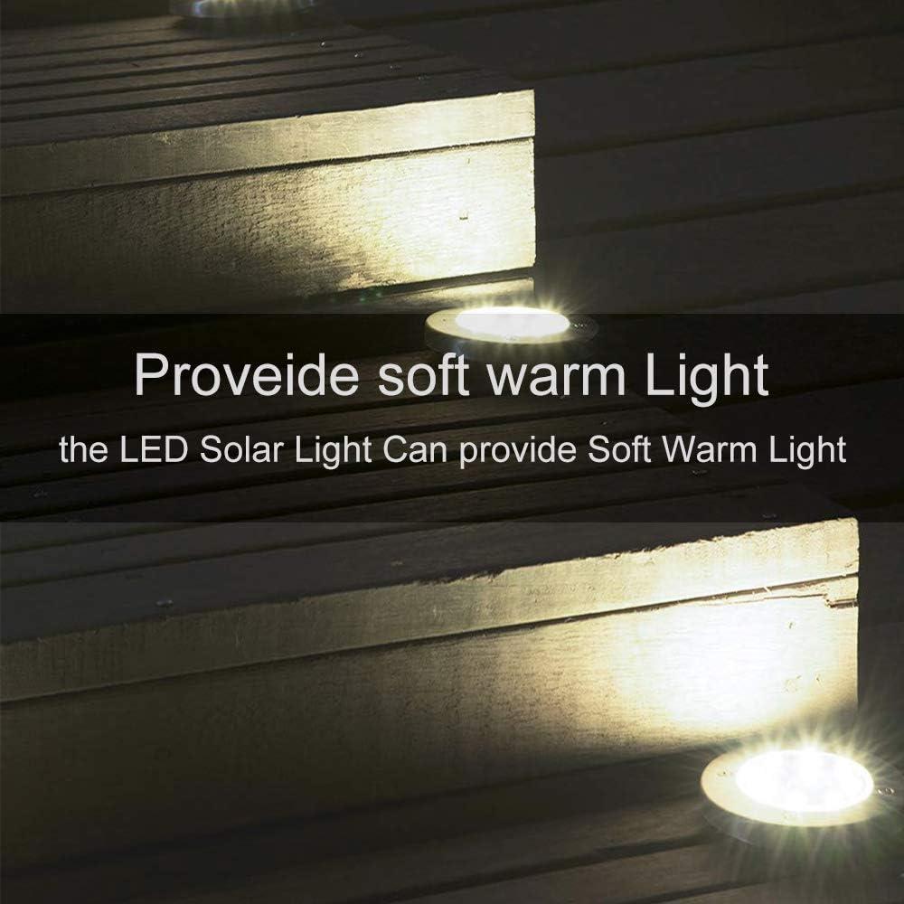 Aogist Solar Ground Lights, LED Garden Disk Lights In-Ground Outdoor Landscape Lighting for Lawn Patio Pathway Yard Deck Walkway (Warm White, 4 Pack)