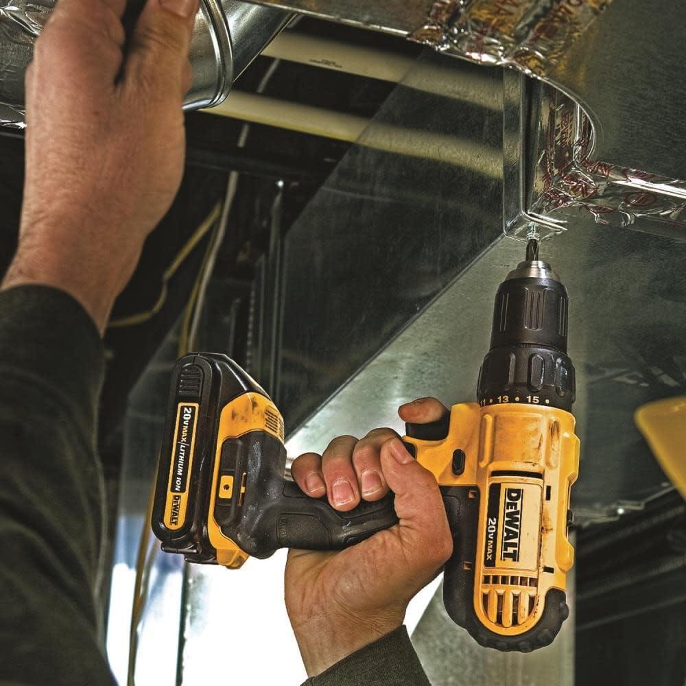 DEWALT - Brush 20V MAX Cordless Drill Combo Kit, 2-Tool (DCK240C2) Yellow/Black Drill Driver/Impact Combo Kit