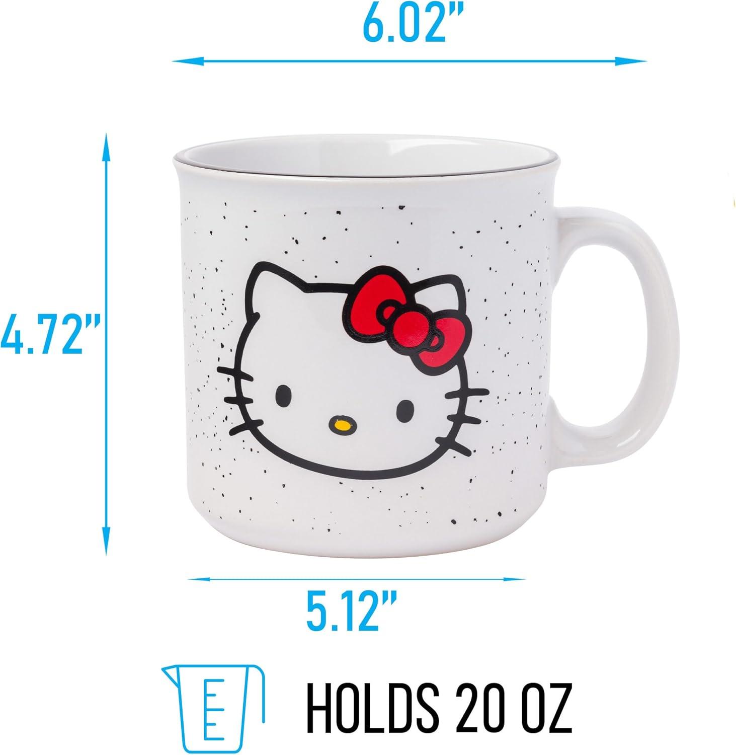 Hello Kitty Speckled Ceramic Camper Mug, 20 Ounces