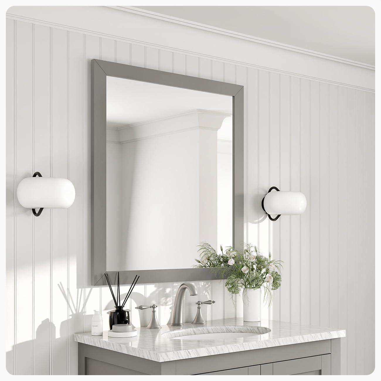 Eviva Acclaim Transitional Grey Bathroom Vanity Mirror