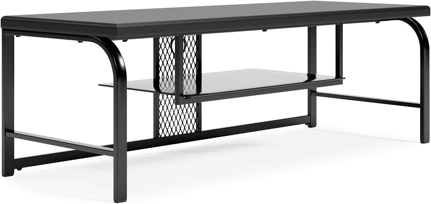 Lynxtyn Black Metal and Glass 48" TV Stand