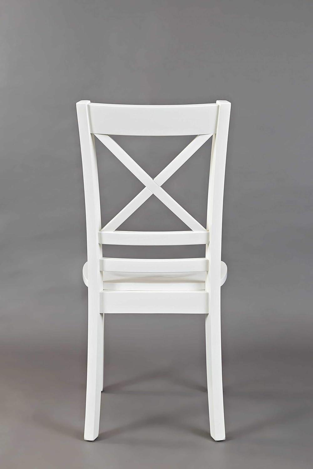 Paperwhite High Cross-Back Upholstered Side Chair in Solid Wood