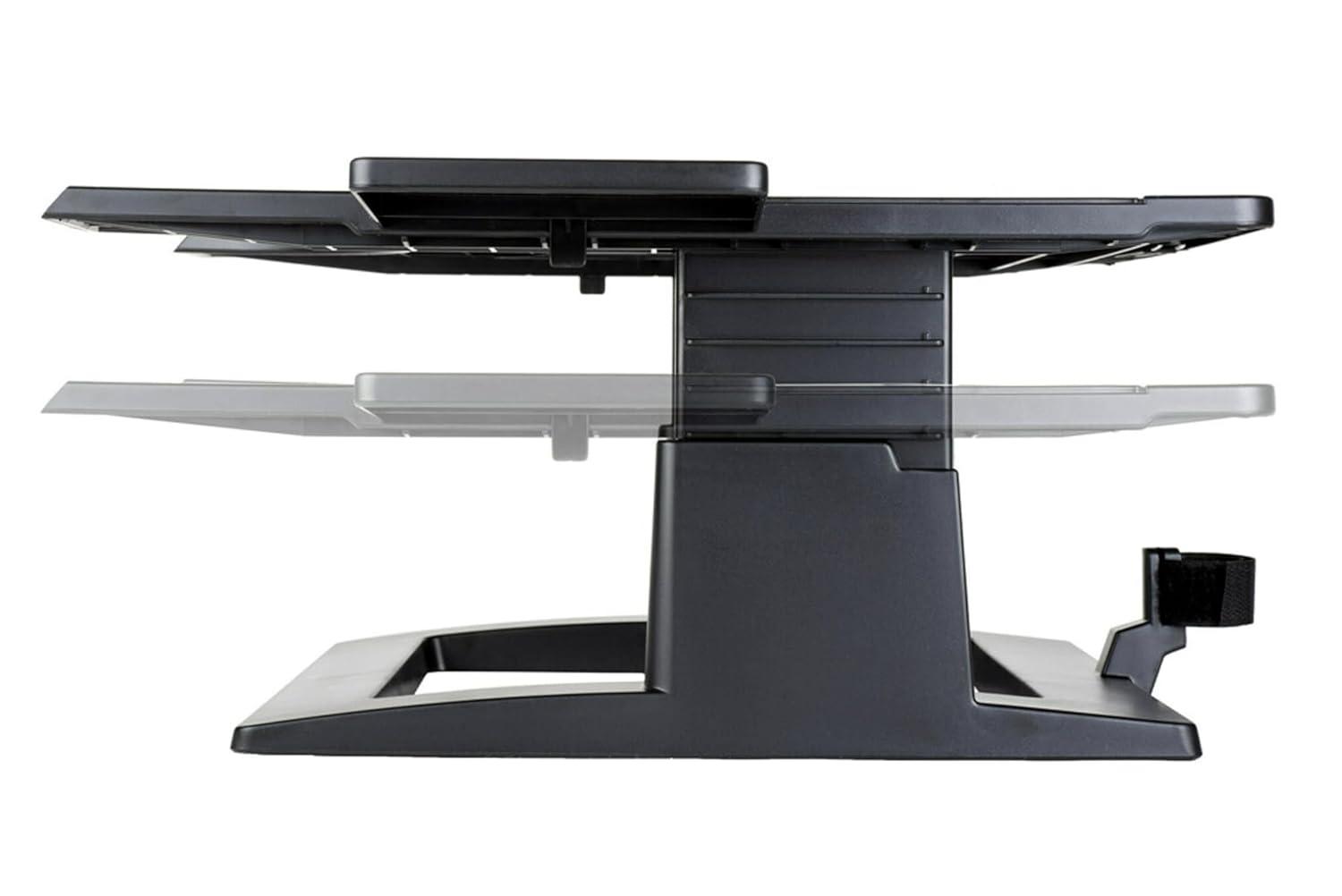 3M Adjustable Laptop Stand, Raise Screen Height to Reduce Neck Strain, 3" Height Adjustment, Large Platform for Docking Station, Non-Skid Base Keeps Laptop Secure, Cable Management, Black (L