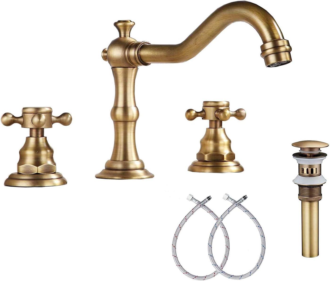 Widespread 2-handle Bathroom Faucet with Drain Assembly