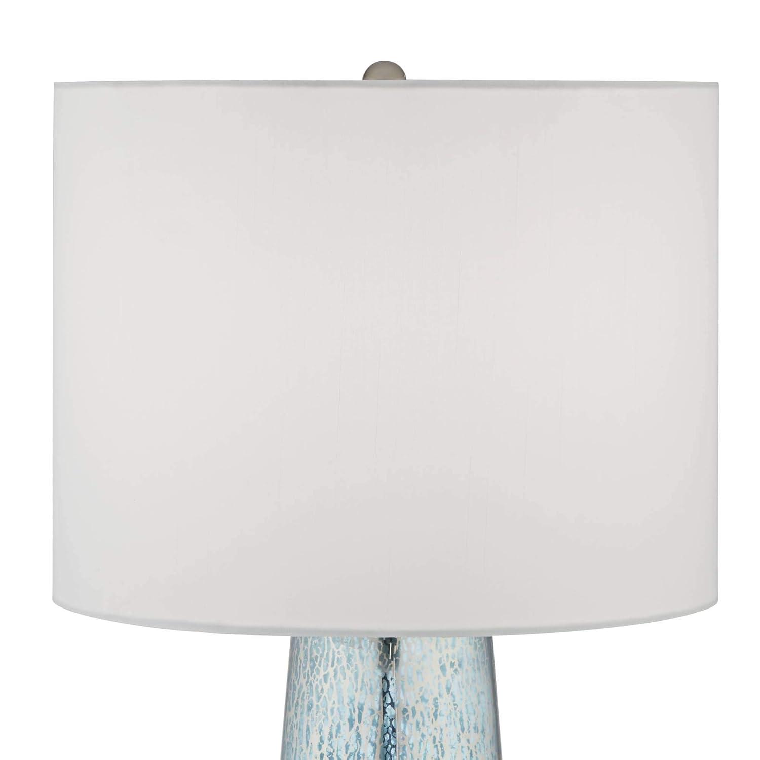 360 Lighting Marcus Modern Table Lamp 30" Tall Mercury Glass Column Shape White Drum Shade for Bedroom Living Room Bedside Nightstand Office Kids Home