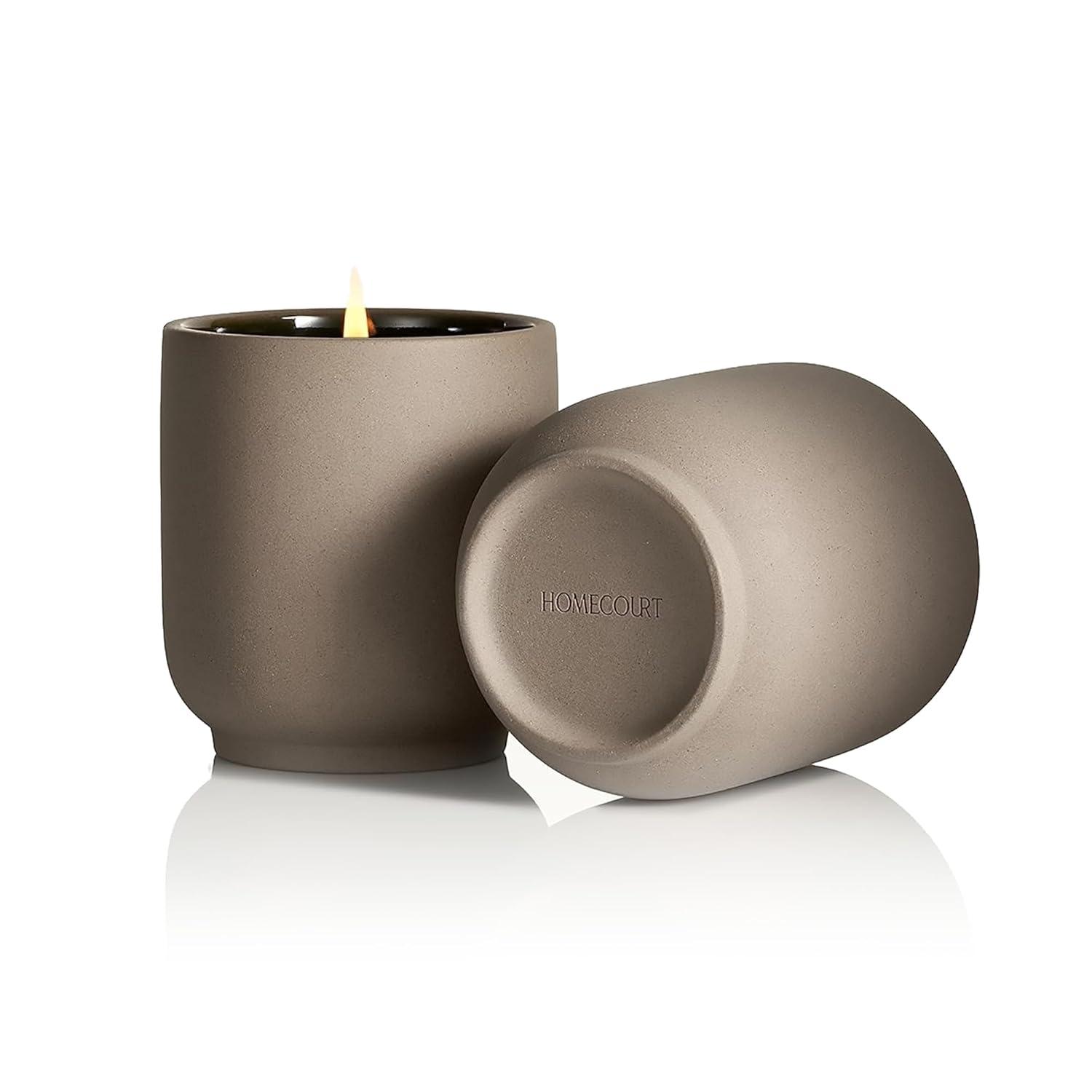 Cece Scented White Soy Candle in Ceramic Vessel