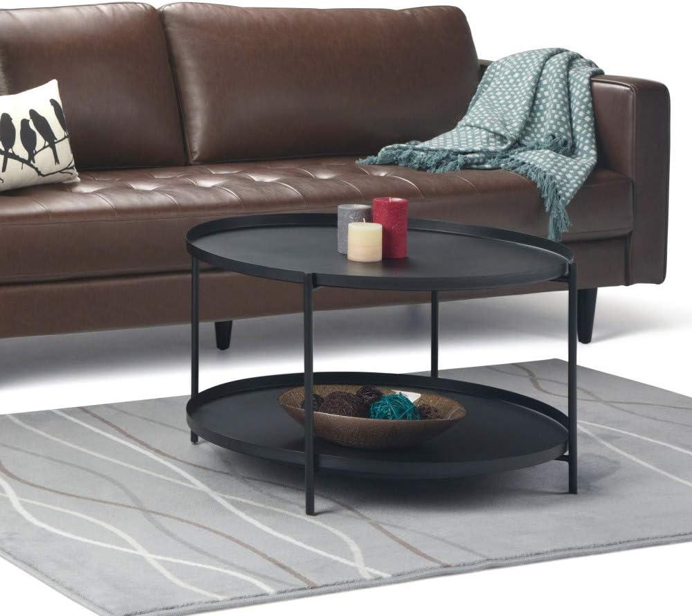 Simpli Home Monet Industrial 32 " Metal Metal Coffee Table in Black