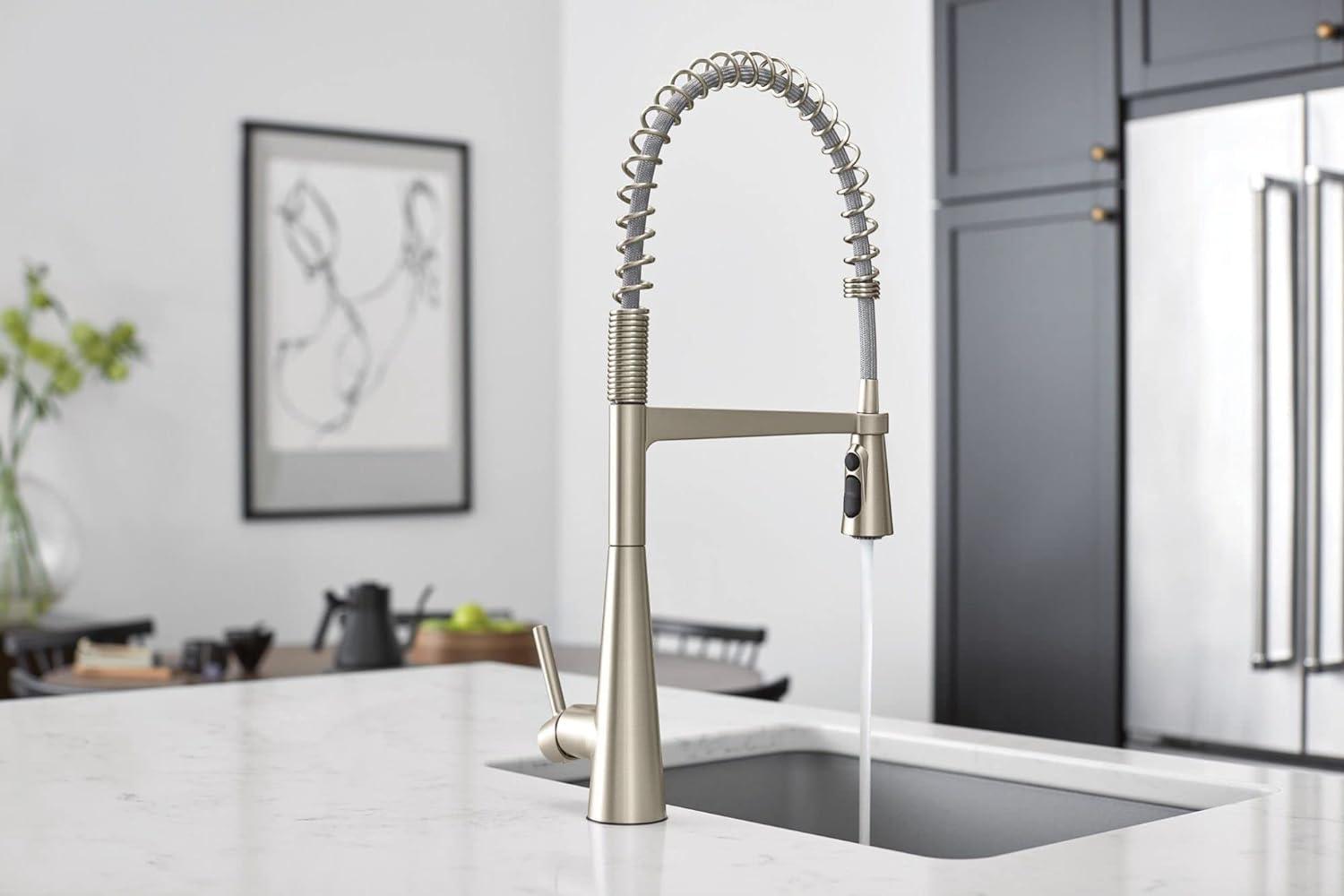 Sleek Spring Pull Down Single Handle Kitchen Faucet