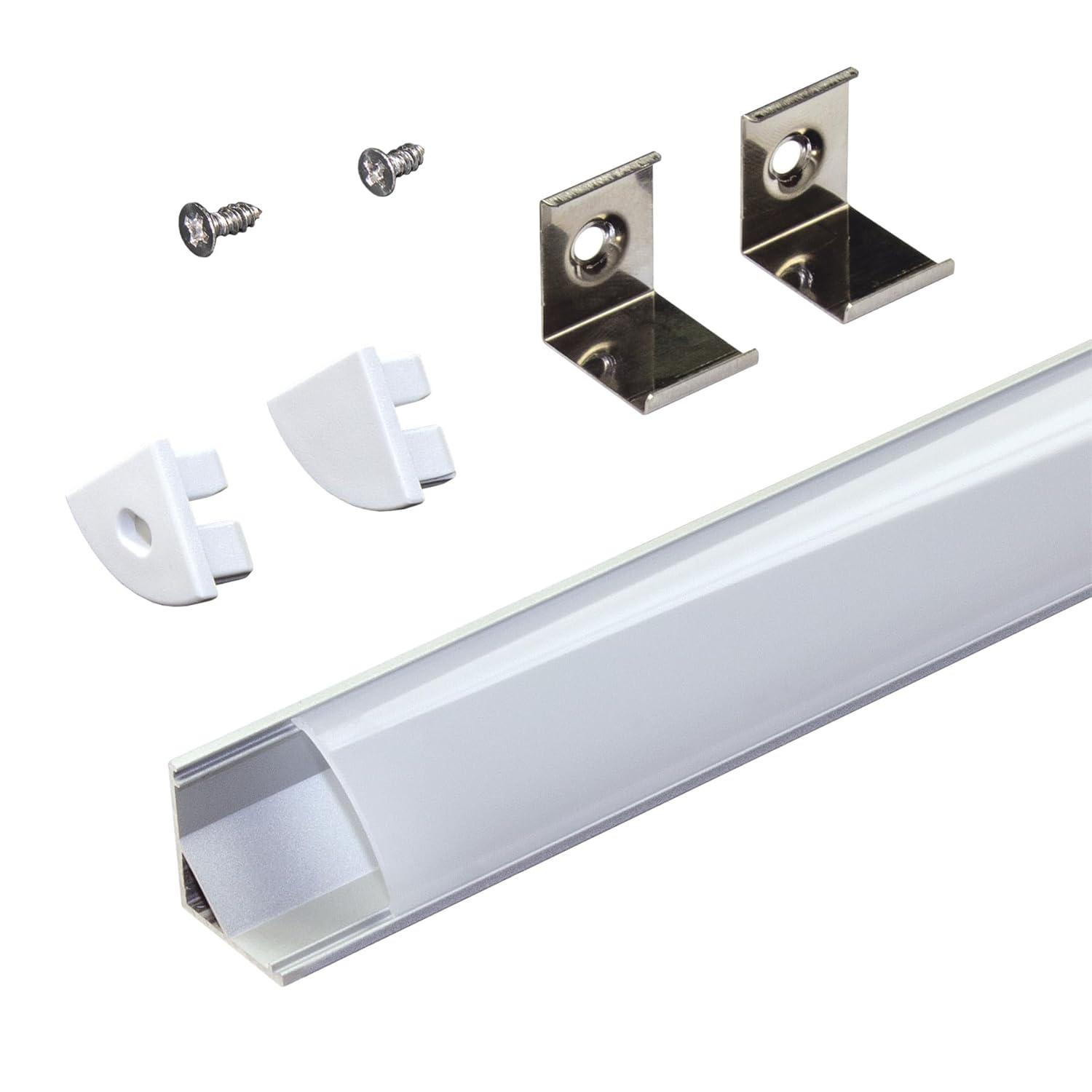 Armacost Lighting LED Tape Light Mounting Channel, Corner Mount, Silver 960051