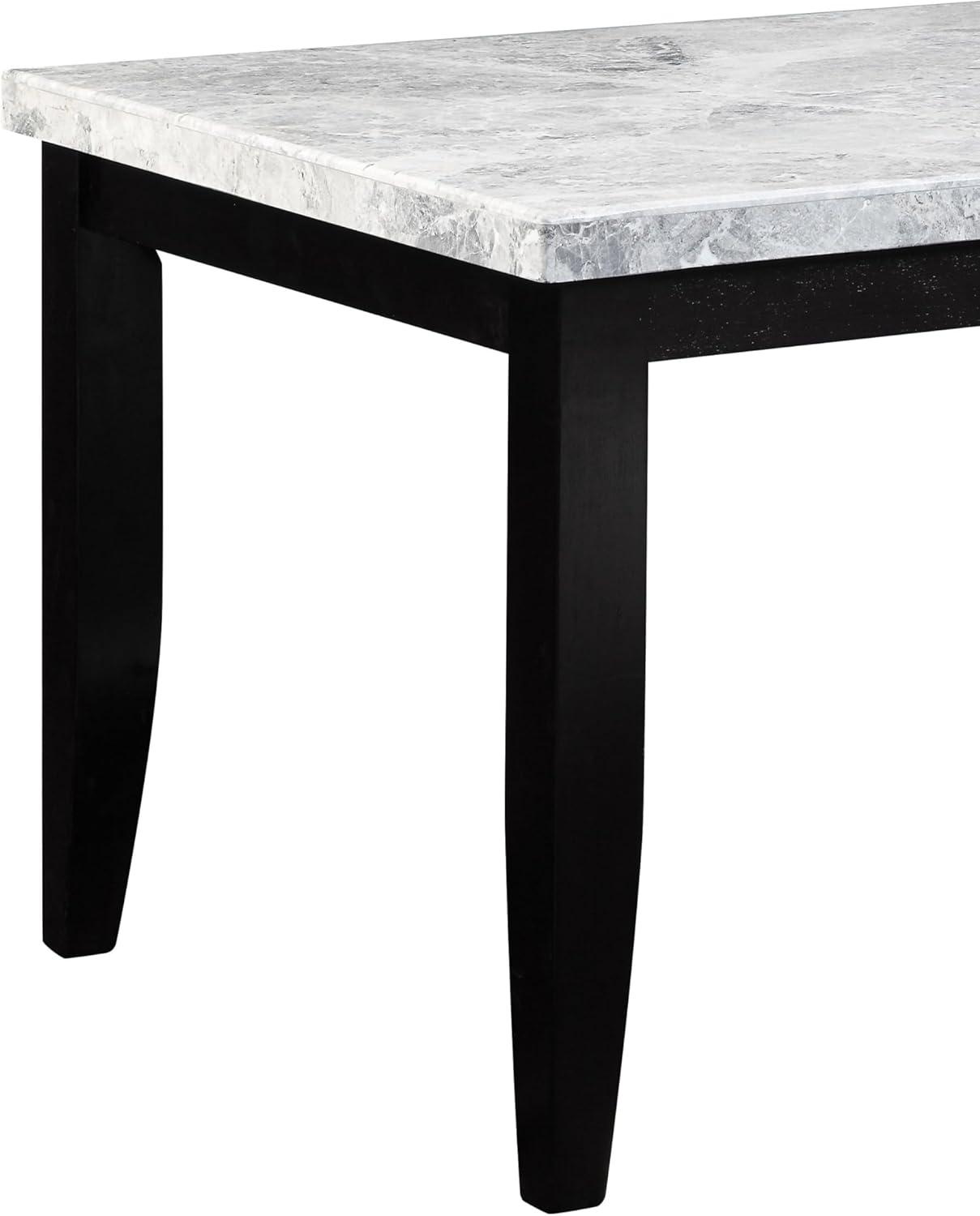 ACME Hussein DINING TABLE W/MARBLE TOP Marble Top & Black Finish DN01446