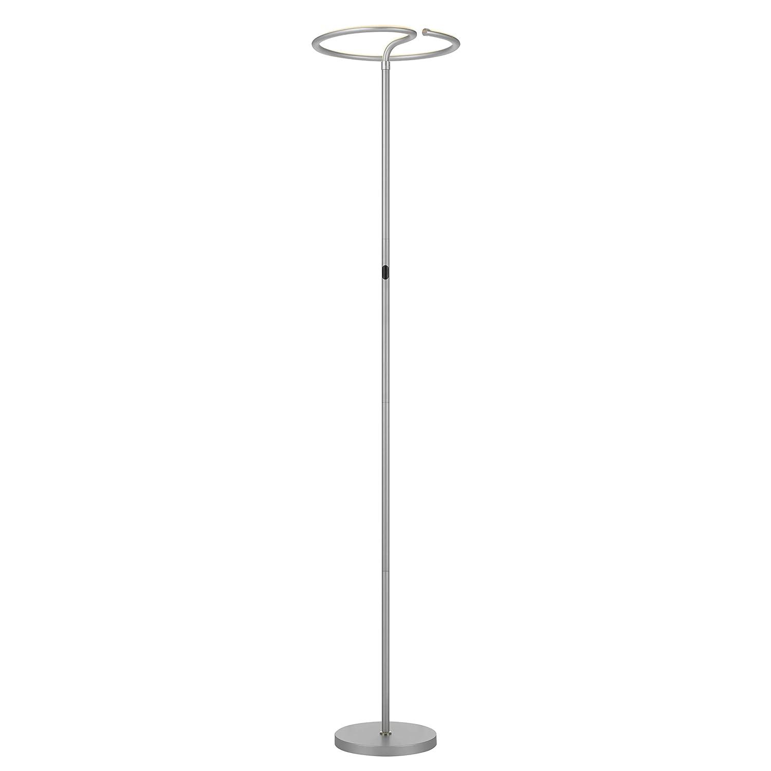 Twizzler Touch Adjustable LED Torchiere Floor Lamp for Kids' Nursery in White