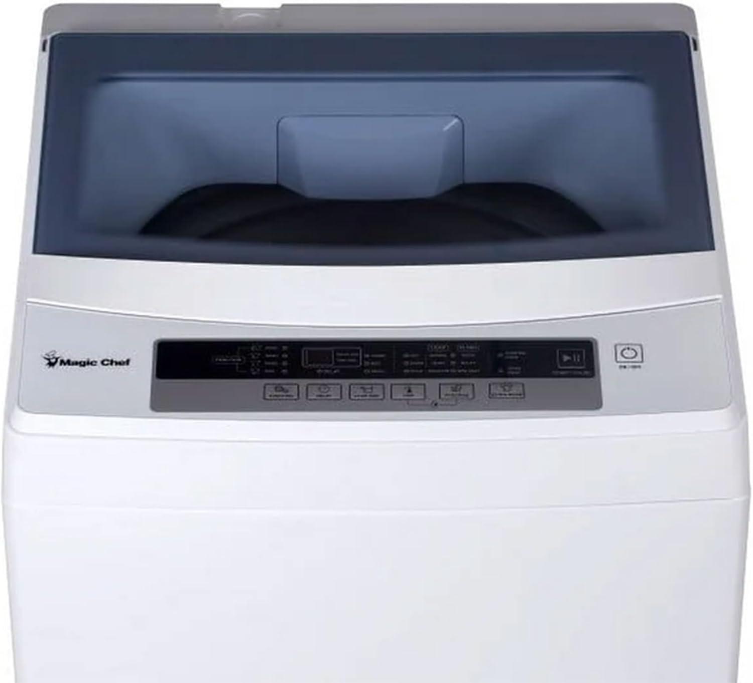 Magic Chef Portable Compact Top Load Washer with 6 Fully Automatic Wash Cycles and Water Pump Filtration for Laundry Use, Silver