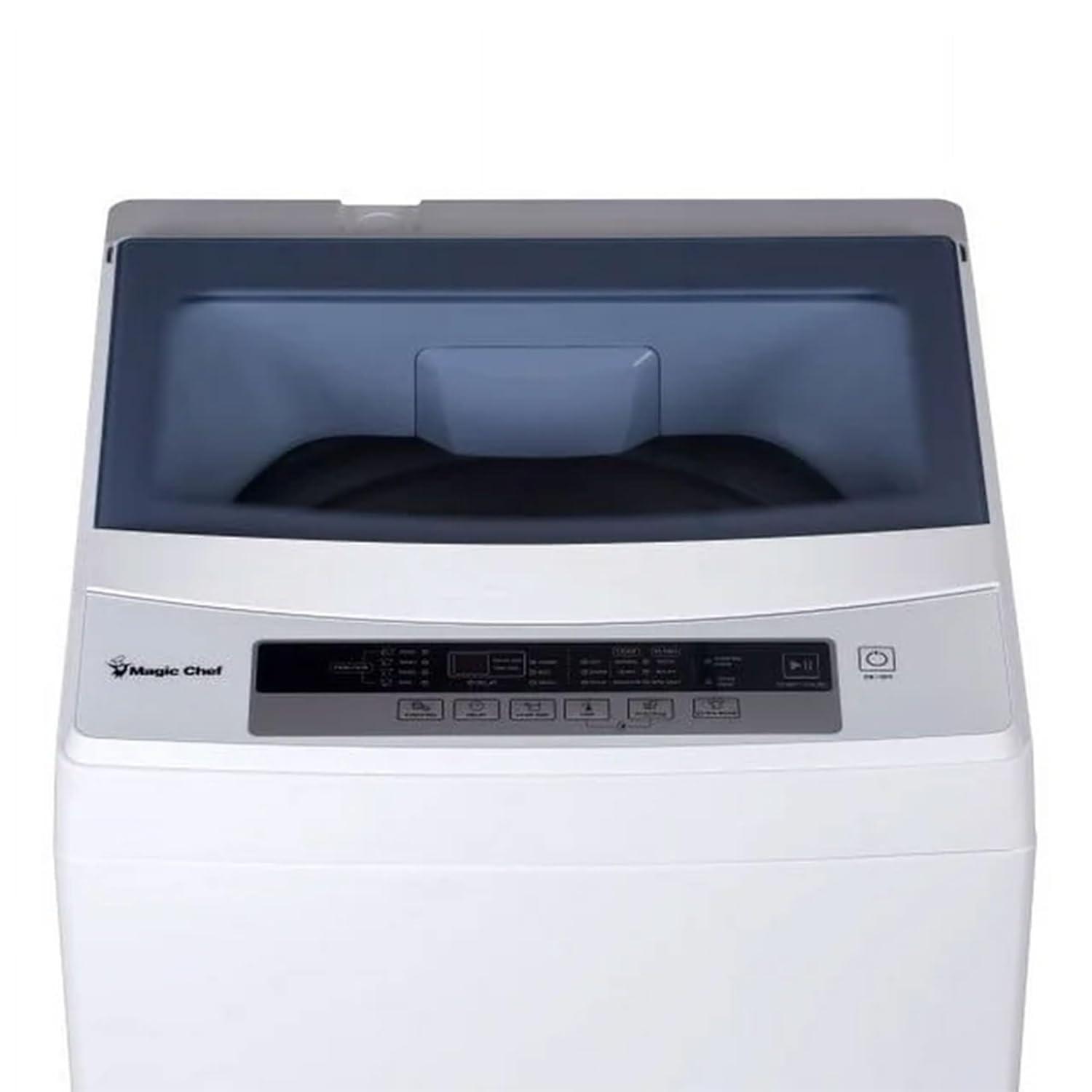 Magic Chef Portable Compact Top Load Washer with 6 Fully Automatic Wash Cycles and Water Pump Filtration for Laundry Use, Silver