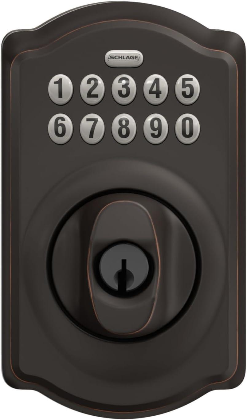 Aged Bronze Keypad Deadbolt with Keyless Entry