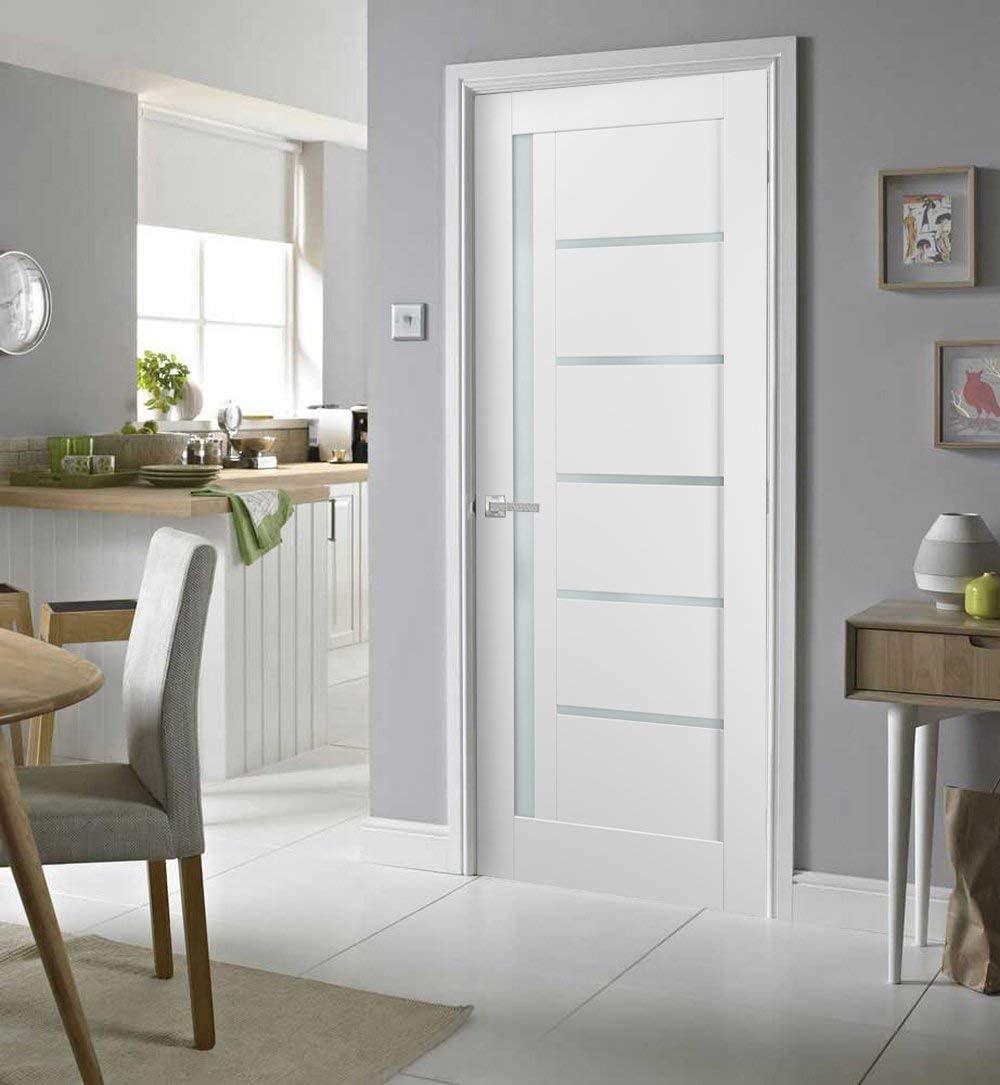 White Pine 7-Lite Frosted Glass Interior Door