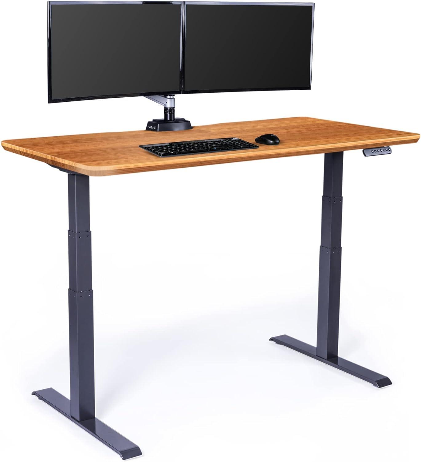 Vari Electric Standing Desk - 60x30 VariDesk, Adjustable Height Stand Up Computer Desk - Dual Motor with Memory Presets, Stable T-Style Legs- Home Office Essentials - Butcher Block