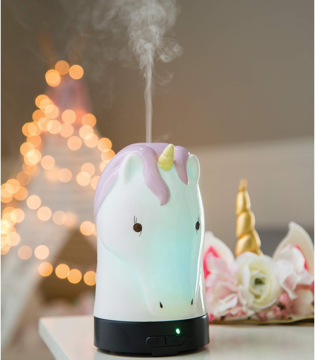 Whimsical Unicorn Ceramic Electric Diffuser with LED Lights
