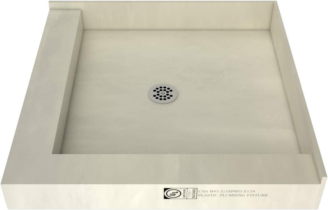 Tile Redi 36" x 36" Square Double Curb Shower Base with Center Drain