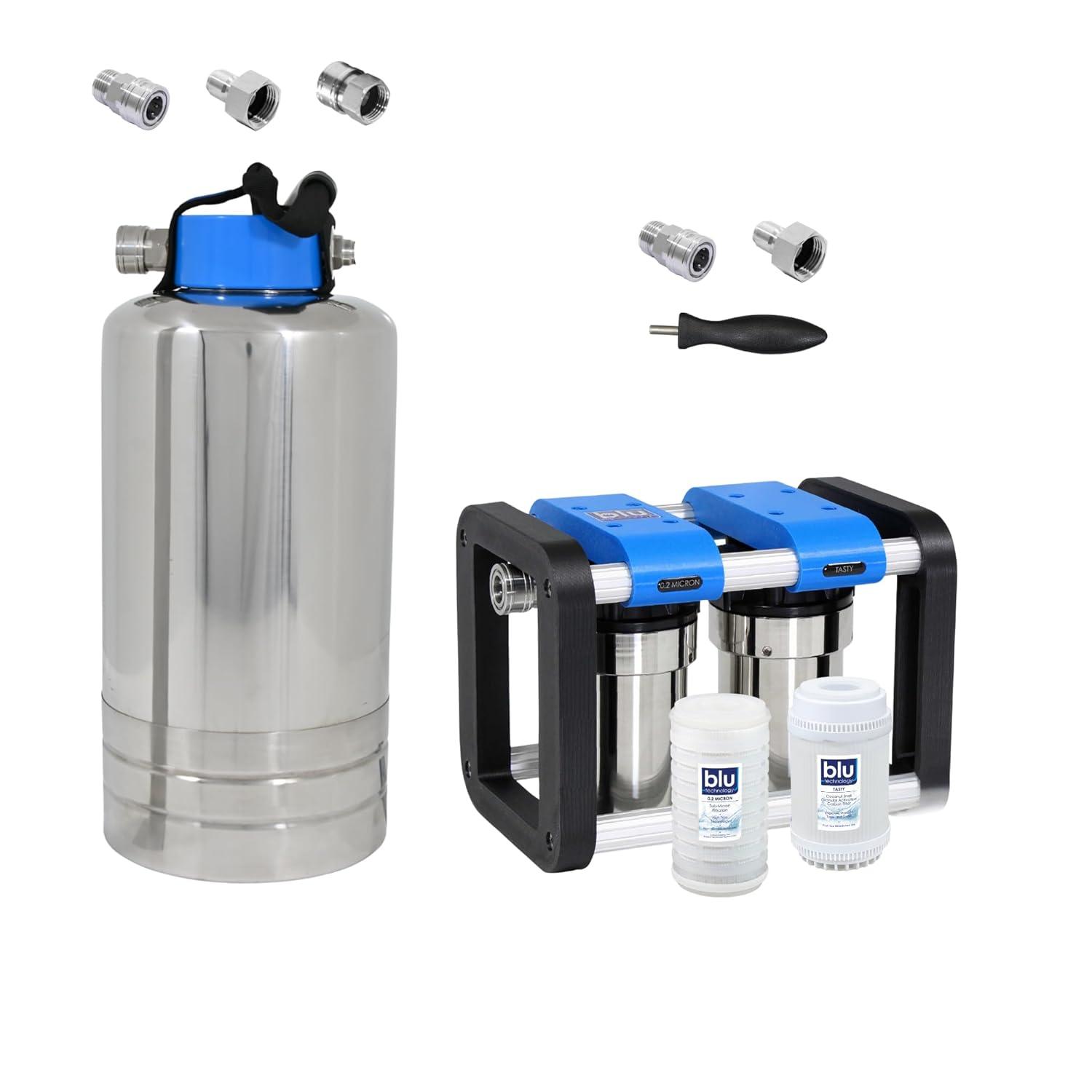 RV Water Filter System 0.2 Micron Blu Tech, 3 Stage Filtration, AR3- Adventure Series Camper Water Filter