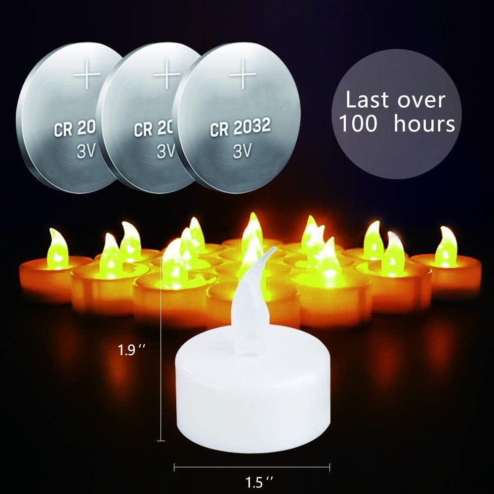 Novelty Place 12 Pcs Flameless LED Tea Light Candles Flickering Electric Tealight Candles Battery-Powered