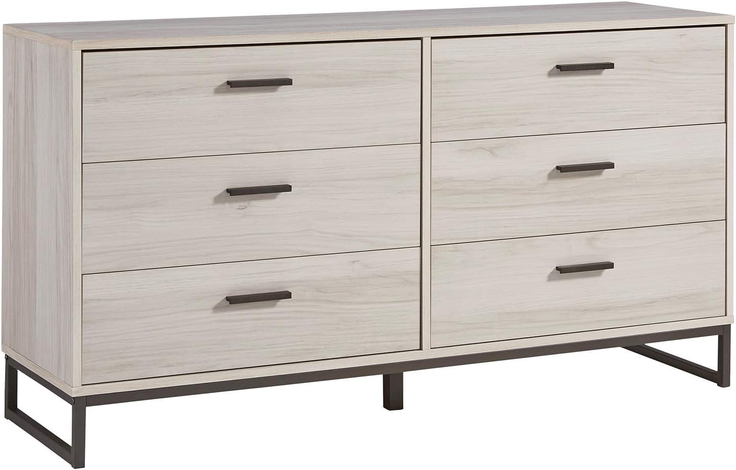 Signature Design by Ashley Contemporary Socalle 6 Drawer Dresser, Light Natural
