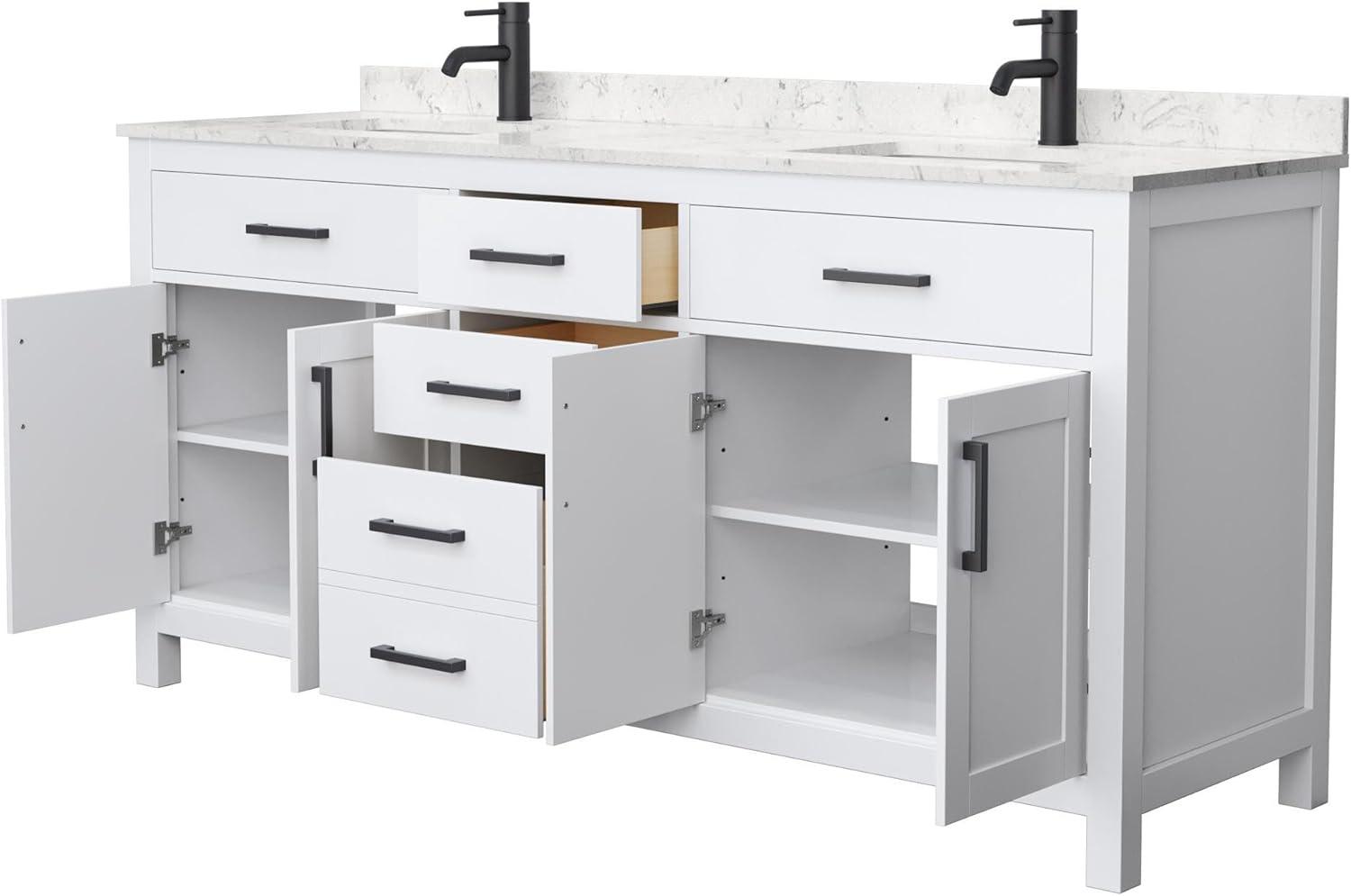 Beckett 72" Freestanding Double Bathroom Vanity with Cultured Marble Top