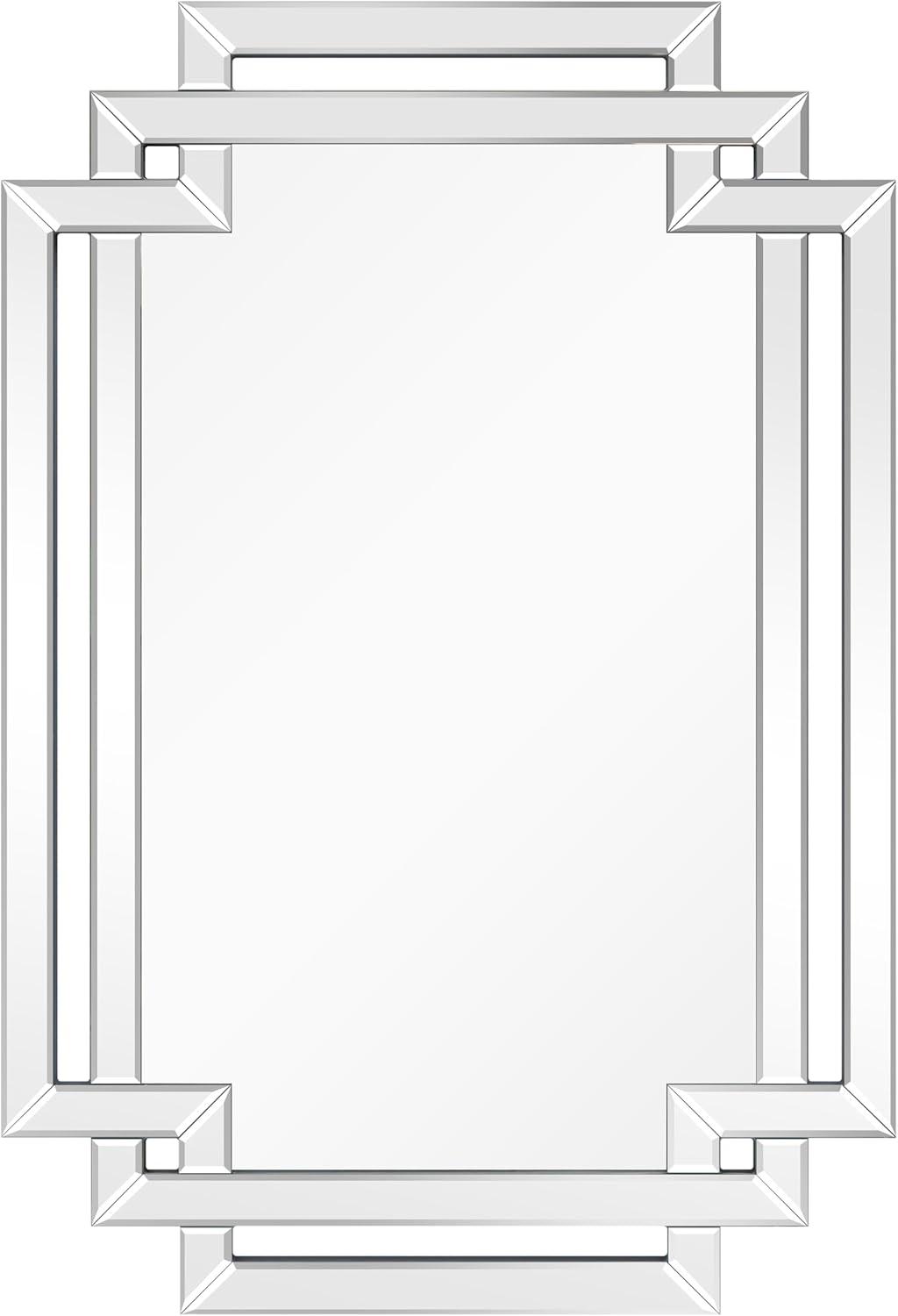 Empire Art 30" x 44" Silver Rectangular Vanity Mirror