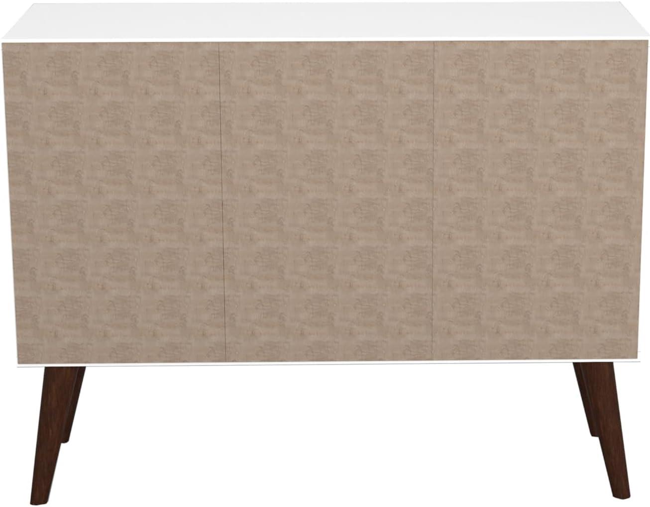 Mid-Century- Modern Bromma 35.43" Sideboard 2.0 with 3 Shelves in White