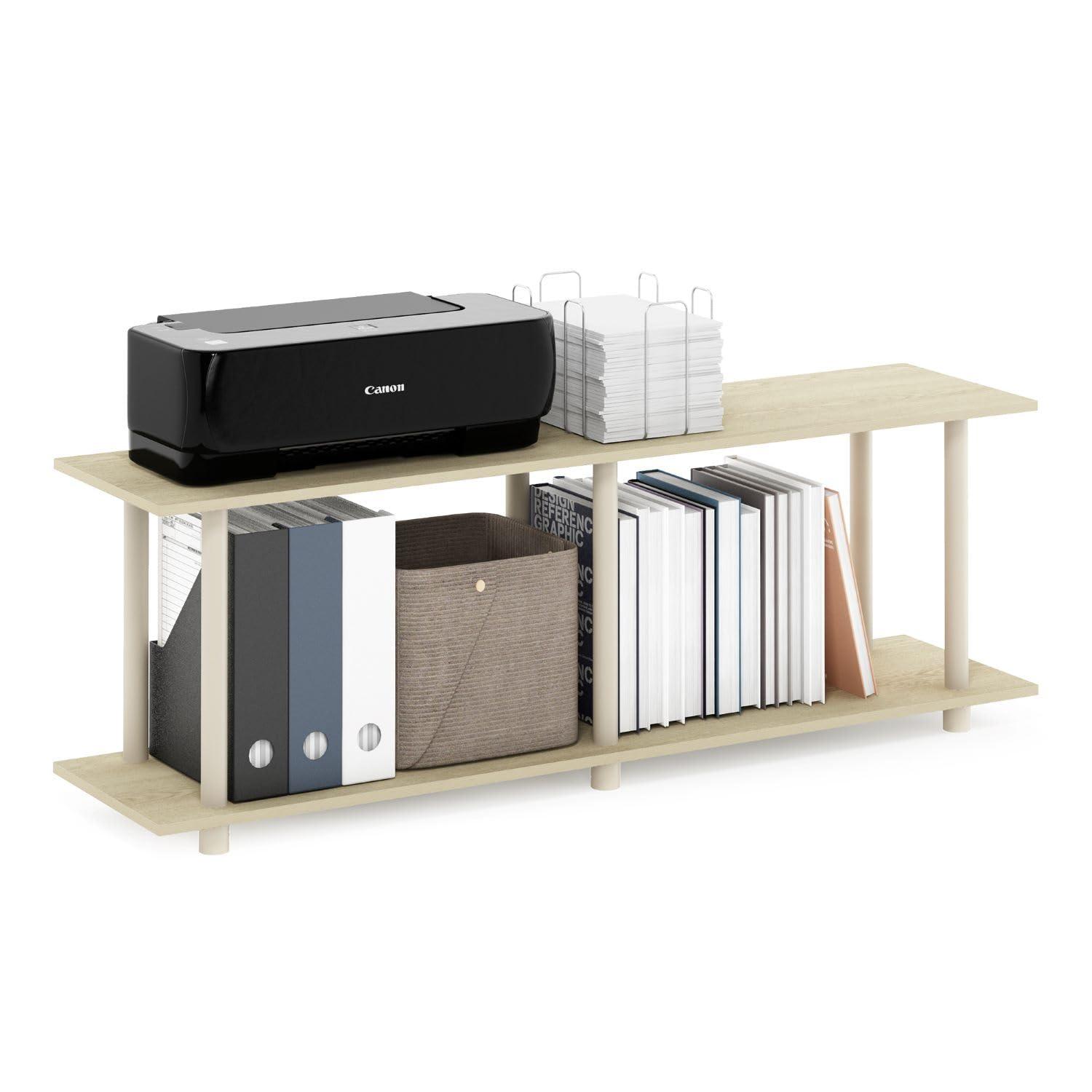 Furinno 22086BHOBE Turn-N-Tube No Tools Modern Rectangle Side Table, Bauhaus Oak & Beige
