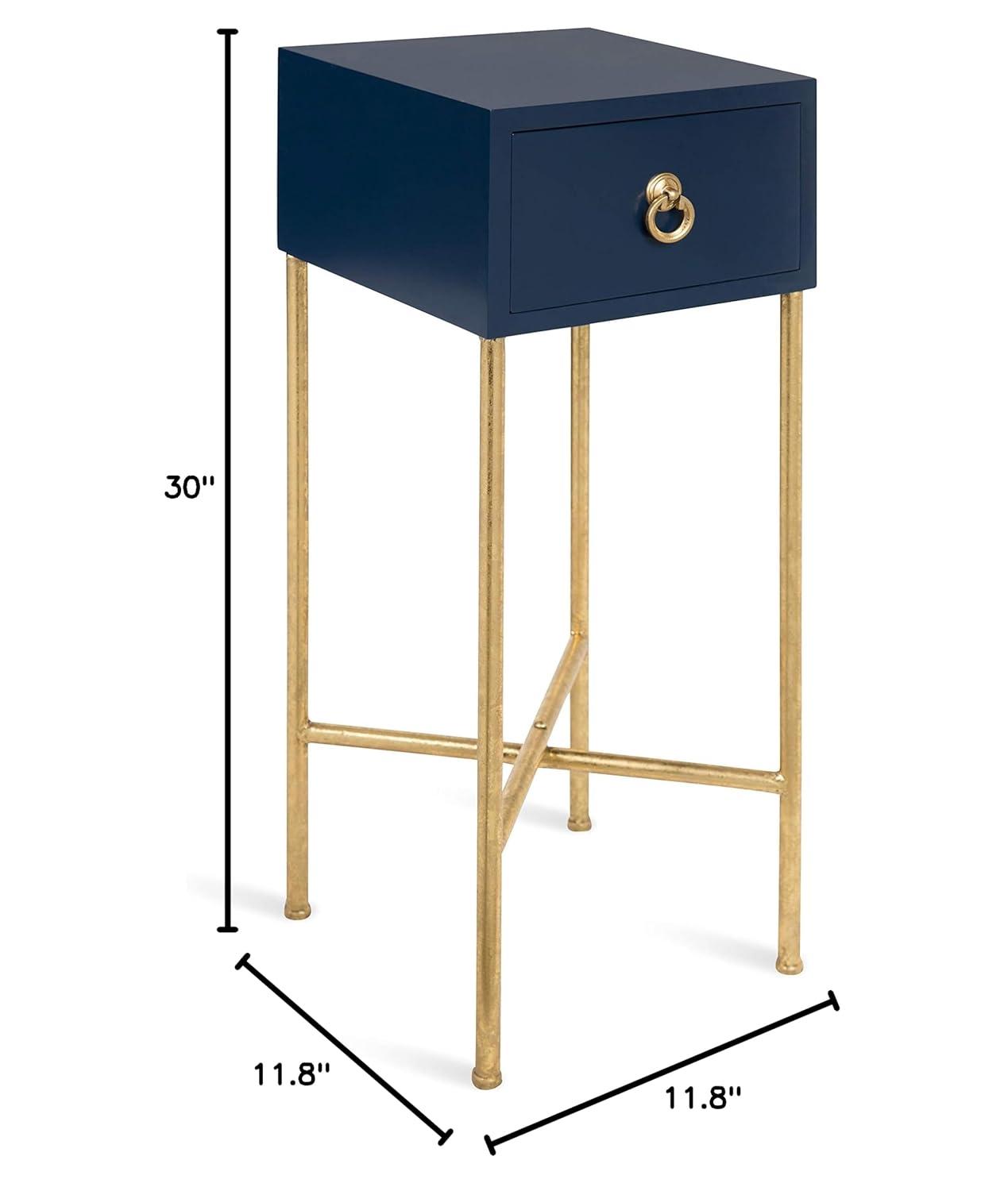 Kate and Laurel Decklyn Square MDF Tea Table, 12x12x30, Gold and Gray